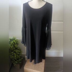 R & M Black Bell Sleeve Dress